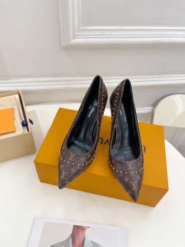 Louis Vuitton Womens Shoes Pumps Sandals Leather Design Luxury Brand CHERIE PUMP with Original Box 8cm Heel