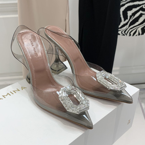 Amina Muaddi Womens Shoes Sandals Slippers Luxury Brand Fashion Pumps for Women with Original Box 9cm Heel