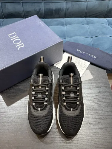 Dior Mens Shoes Sneakers Luxury Brand Breathable Design B22 SNEAKER Technical Mesh with Beige and Smooth Calfskin with Original Box  