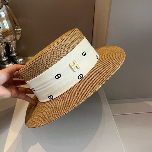 Hermes Womens Hats Luxury Brand Design Hermes Bucket Hat Straw Hat with Original Box  