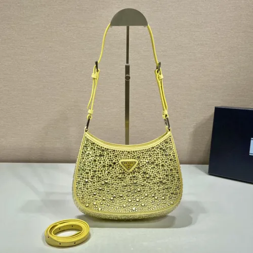 Prada Womens Shoulder Bags Leather Shopping Bag with Original Box