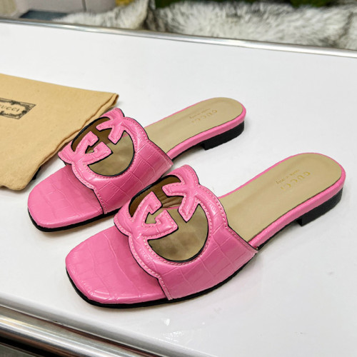 Gucci Womens Shoes Slippers Gucci WOMEN'S INTERLOCKING G CUT-OUT SANDAL Luxury Brand with Original Box 694451 US000 2535  