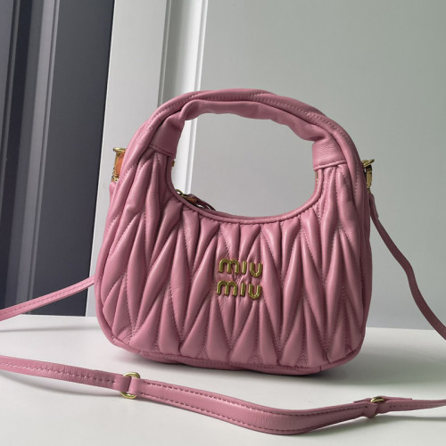 MiuMiu Womens Fashion Handbags Matelassé Shoulder Bag Leather Luxury Brand Miu Miu Wander Matelasse Nappa Leather Hobo Bag  