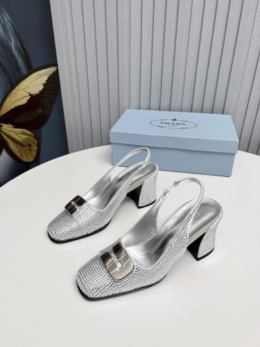 Prada Womens Shoes Sandals Casual Luxury Brand Pumps 8.5cm Heel with Original Box Whatsapp 