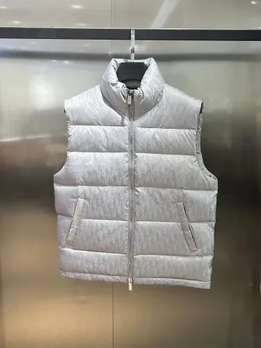 Dior Design Mens Womens Vest Winter Windprood Down Jackets Keep Warm 90% White Duck Down   