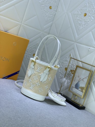 Louis Vuitton Womens Shoulder Bags Handbags Luxury Brand Nano Bucket Other Monogram Canvas M82418 Fashion  