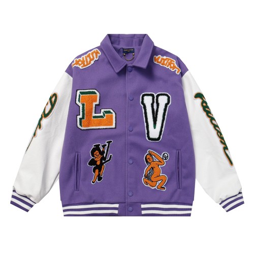 Louis Vuitton Men Womens Jackets Coat Luxury Brand Mens Jackets Varsity Blouson Top Quality   