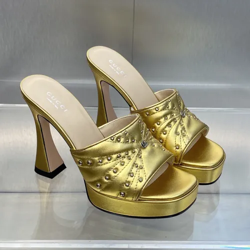 Gucci Womens Shoes Sandals 11cm Heel Luxury Brand with Original Box 719844 C9D00 9022 Women's Interlocking G studs sandal in leather Whatsapp 