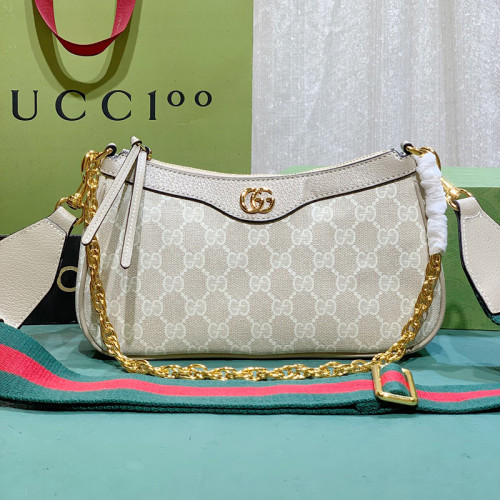 Gucci Womens Bags Shoulder Messenger Bag Luxury Brand Gucci Ophidia small handbag in beige and ebony Supreme with Original Box 735132 FABLE 8881