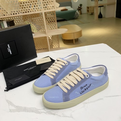 Yves Saint Laurent YSL Women Shoes Casual Luxury Brand COURT CLASSIC SL/06 EMBROIDERED SNEAKERS IN LEATHER with Original Box 61064908G109061
