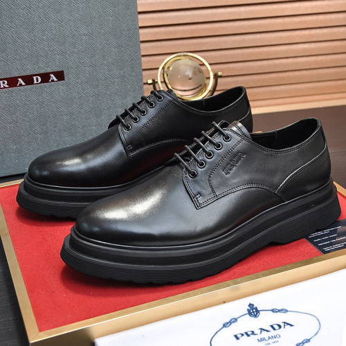 Prada Mens Shoes Business Casual Luxury Brand Dress Shoes with Original Box