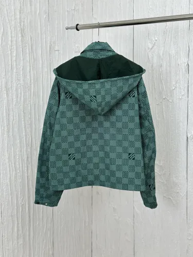Louis Vuitton Men Womens Coat Jacket Luxury Brand Mens Jackets Printed Nylon Hooded Windbreaker 1AFQD7 Top Quality   