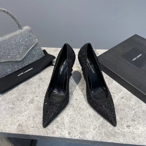 Saint Laurent YSL Womens Shoes Sandals Cassandra Monogram High Heel 10.5cm with Original Box  