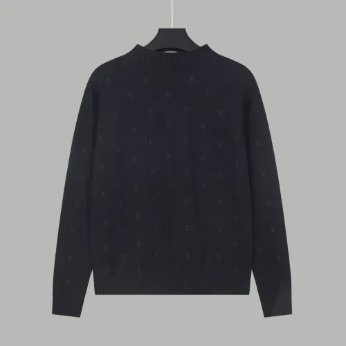 Louis Vuitton Mens Sweater Knitwear Luxury Brand Mens Sweaters Embroidered Signature Merino Crewneck 1AFIXC Top Quality   