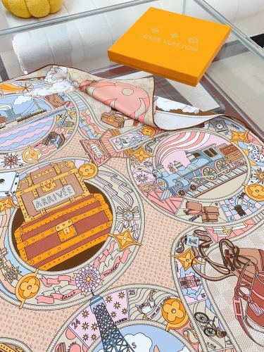 Louis Vuitton Scarves Womens Fashion Scarf LV Journey Square 90 M79935 with Original Box   