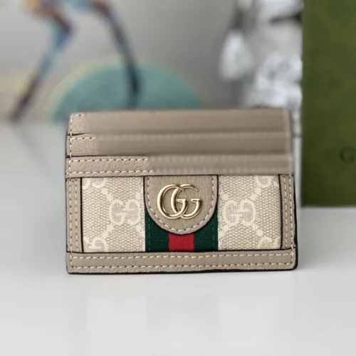Gucci Womens Bag Wallets Card Holder Luxury Brand Ophidia GG card case in beige and blue Supreme with Original Box