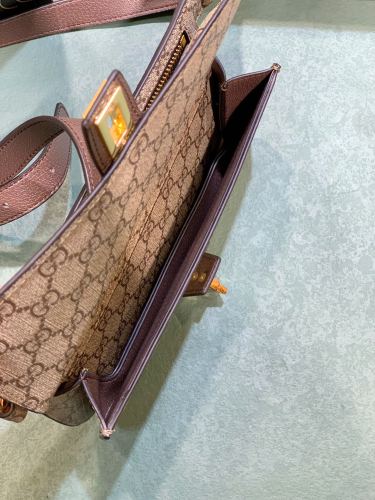 Gucci Womens Bags Shoulder HandBags Luxury Brand Gucci Blondie belt bag in beige and ebony Supreme with Original Box 718154 UULBG 8442