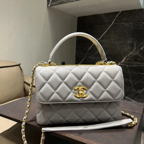 Chanel Womens Shoulder Bags Luxury Brand with Original Box Small Flap Bag With Top Handle Lambskin & Gold-Tone Metal Black