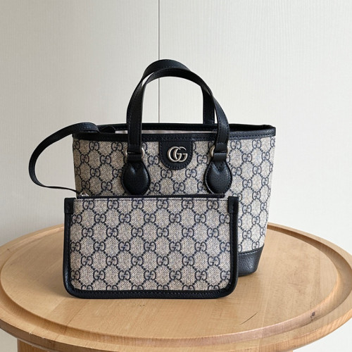 Gucci Womens Bags Handbags Luxury Brand Ophidia mini tote bag in beige and blue GG Supreme with Original Box 811716 K9GSN 4075