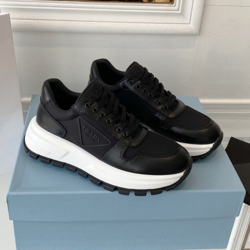 Prada Mens Shoes Casual Luxury Brand Breathable Sneakers with Original Box Downtown leather sneakers 2EE364_3LKG_F098Z with Original Box Whatsapp 