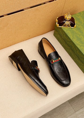 Gucci Mens Shoes Leather Design Luxury Brand Business Dress Shoes for Men with Original Box