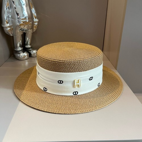 Hermes Womens Hats Luxury Brand Design Hermes Bucket Hat Straw Hat with Original Box  