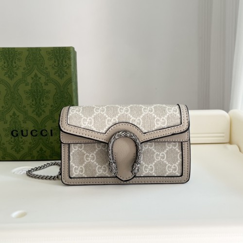 Gucci Womens Bags Crossbody Shoulder Messenger Bags Luxury Brand Dionysus super mini bag in gold lamé leather with Original Box  
