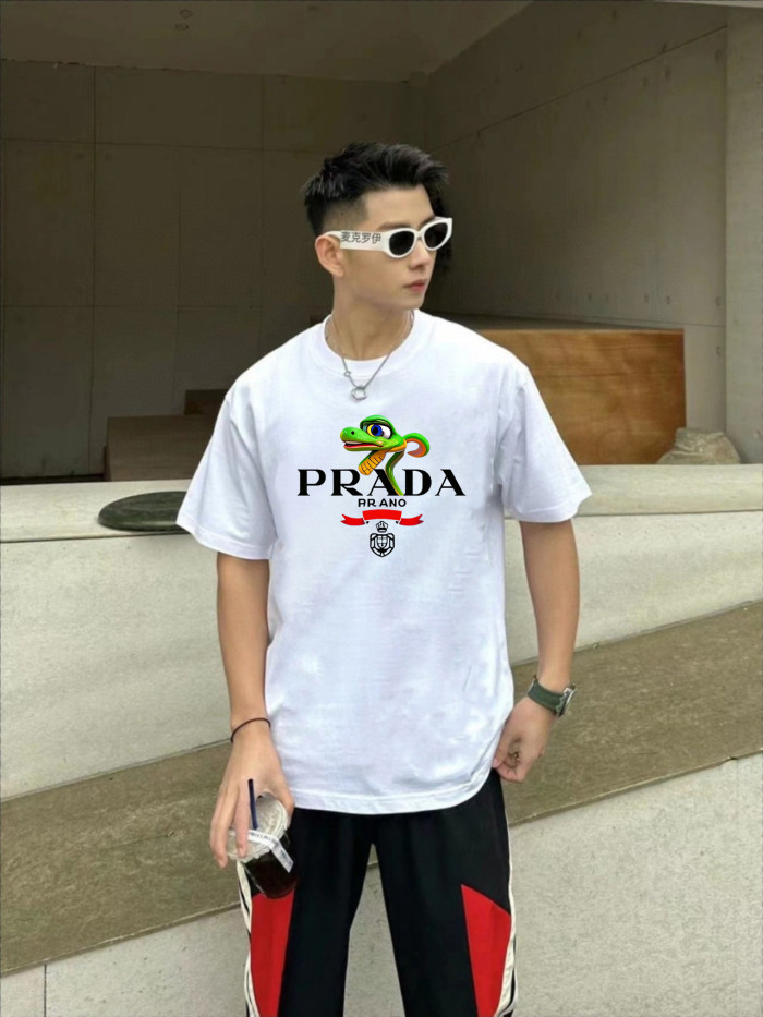 Prada Luxury Brand Men Womens Short Sleeve T-Shirt T shirts   