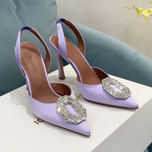 Amina Muaddi Womens Shoes Sandals Slippers Luxury Brand Fashion Pumps for Women with Original Box 9cm Heel