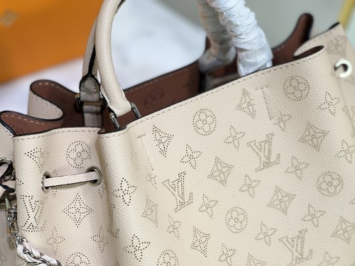Louis Vuitton Womens Shoulder Bags Handbags Luxury Brand BELLA TOTE M59203 Cream Mahina perforated calfskin Fashion Design