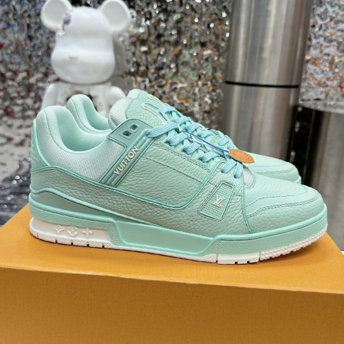 Louis Vuitton Mens Shoes Fashion Sneakers Design Luxury Brand LV TRAINER SNEAKER 1ABLVV Mix of materials with Original Box 1ABLUR  