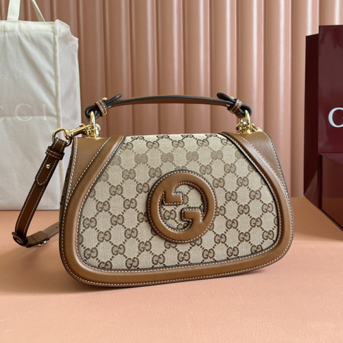 Gucci Womens Bags Shoulder Messenger Bag Luxury Brand GG GUCCI BLONDIE SMALL TOP HANDLE BAG with Original Box 815714 HAAKG 9755