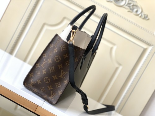 Louis Vuitton Womens Shoulder Bags Handbags Luxury Brand Fashion ON MY SIDE MM Twist calfskin and Monogram coated canvas M53823