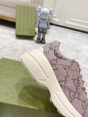 Gucci Womens Shoes Sneakers Luxury Brand Women's GG Rhyton sneaker GG Supreme canvas with Original Box 680915 UMO00 9742