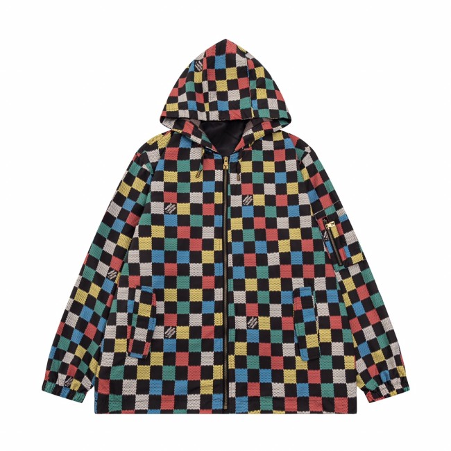 Louis Vuitton Men Womens Coat Jacket Luxury Brand Mens Zip Hoodie Jacket Top Quality   