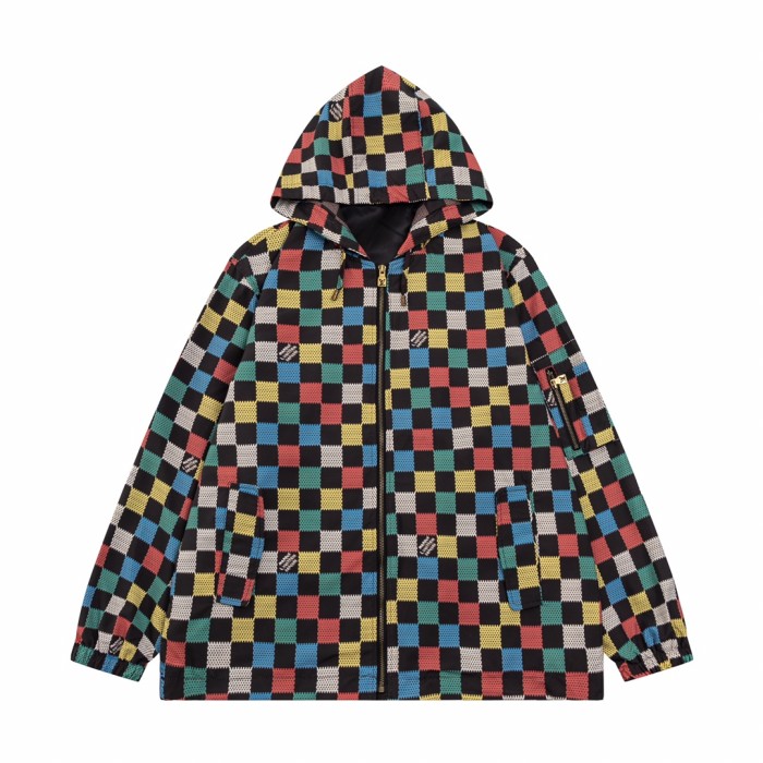 Louis Vuitton Men Womens Coat Jacket Luxury Brand Mens Zip Hoodie Jacket Top Quality   