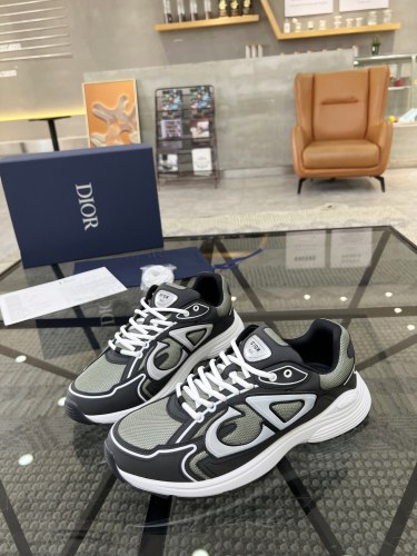 Dior Mens Shoes Sneakers Luxury Brand B30 SNEAKER Deep Green Mesh and Black Technical Fabric 3SN279ZRD_H664 with Original Box Whatsapp 