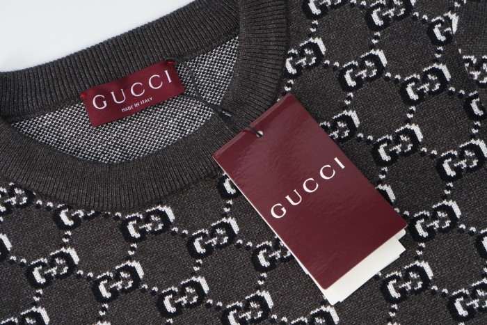 Gucci Men Womens Sweater Luxury Brand Womens Knitwear WOOL JACQUARD SWEATER WITH GG SHADOW 794503 XKEAP 1150 Top Quality   