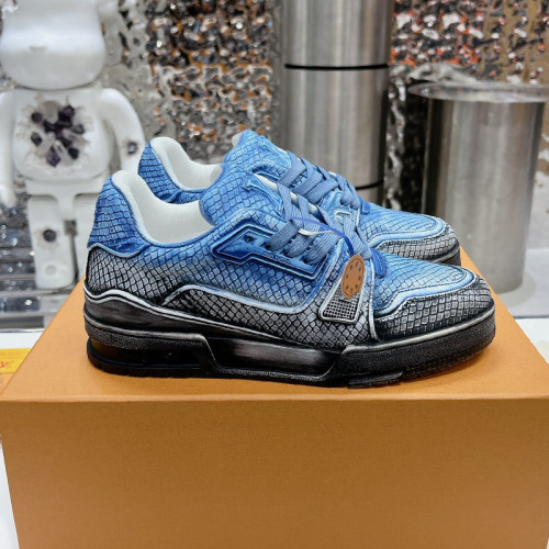 Louis Vuitton Mens Shoes Fashion Sneakers Design Luxury Brand LV TRAINER SNEAKER 1ABLVV Mix of materials with Original Box 1ABLUR  