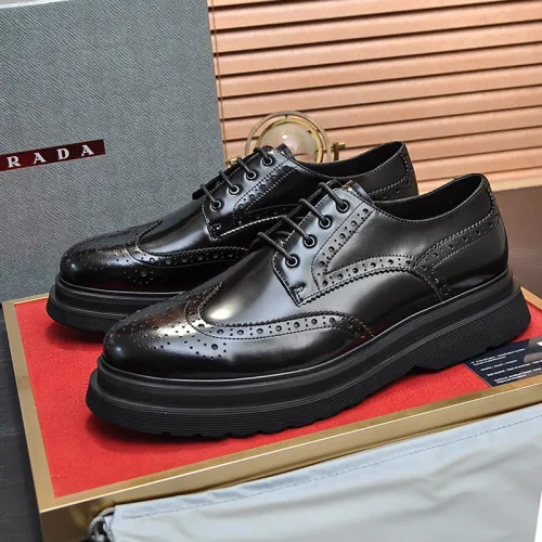 Prada Mens Shoes Business Casual Luxury Brand Dress Shoes with Original Box