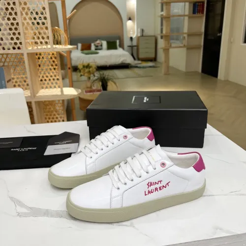 Yves Saint Laurent YSL Women Shoes Casual Luxury Brand COURT CLASSIC SL/06 EMBROIDERED SNEAKERS IN LEATHER with Original Box 61064908G109061