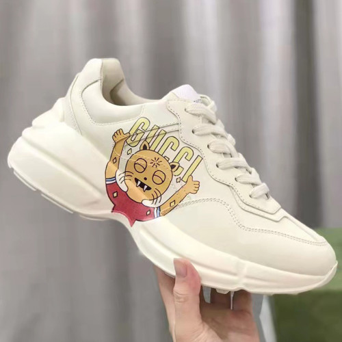 Gucci Womens Shoes Sneakers Luxury Brand Women's GG Rhyton sneaker GG Supreme canvas with Original Box 699293 DRW00 9522