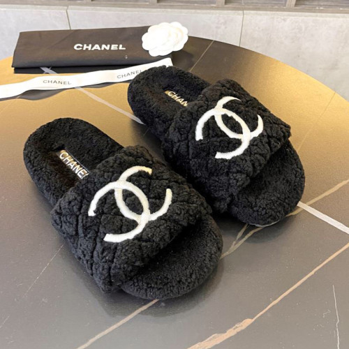 Chanel Womens Shoes Slippers Luxury Brand Winter Plus Velvet Design with Original Box