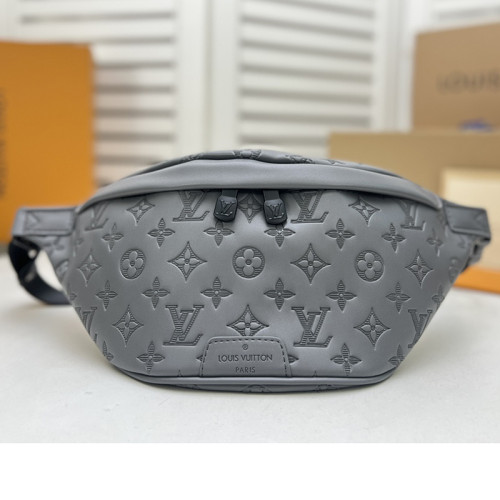 Louis Vuitton Mens Shoulder Bags Luxury Brand Fashion Type DISCOVERY BUMBAG M46108 with Original Box Anthracite gray Monogram Shadow calf leather