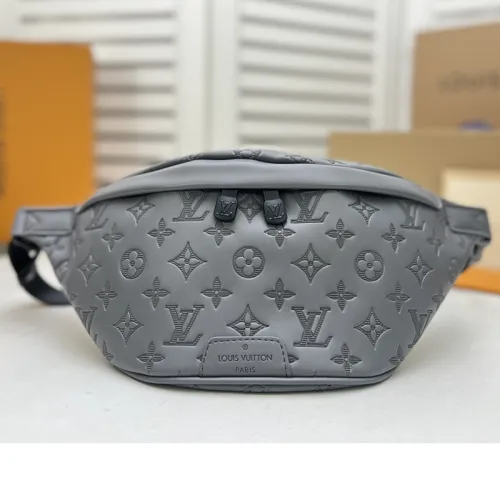 Louis Vuitton Mens Shoulder Bags Luxury Brand Fashion Type DISCOVERY BUMBAG M46108 with Original Box Anthracite gray Monogram Shadow calf leather