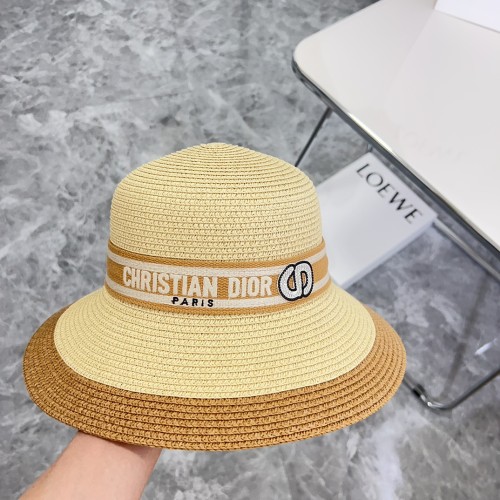 Dior Womens Bucket Hat Straw Hat Luxury Brand Design Dior Cap with Original Box  
