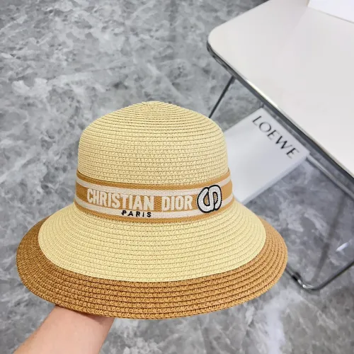 Dior Womens Bucket Hat Straw Hat Luxury Brand Design Dior Cap with Original Box  