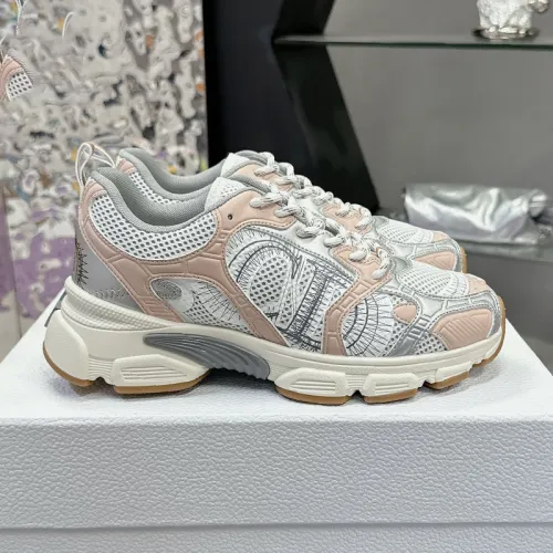 Dior Womens Shoes Sneakers Casual Luxury Brand Dior Chrono Sneaker White Mesh with Nude and Silver-Tone Laminated Leather-Effect Panels with Original Box KCK414TXX_S15U whatsapp 