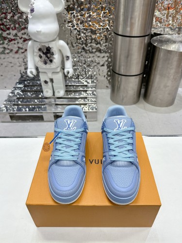 Louis Vuitton Mens Shoes Fashion Sneakers Design Luxury Brand LV TRAINER SNEAKER 1ABLVV Mix of materials with Original Box 1ABLUR  