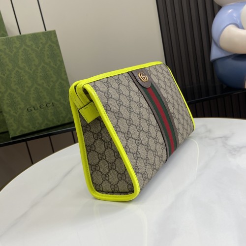 Gucci Womens Mens Unisex Bags Wallets Clutch Luxury Brand GG Supreme Ophidia Toiletry Case with Original Box  